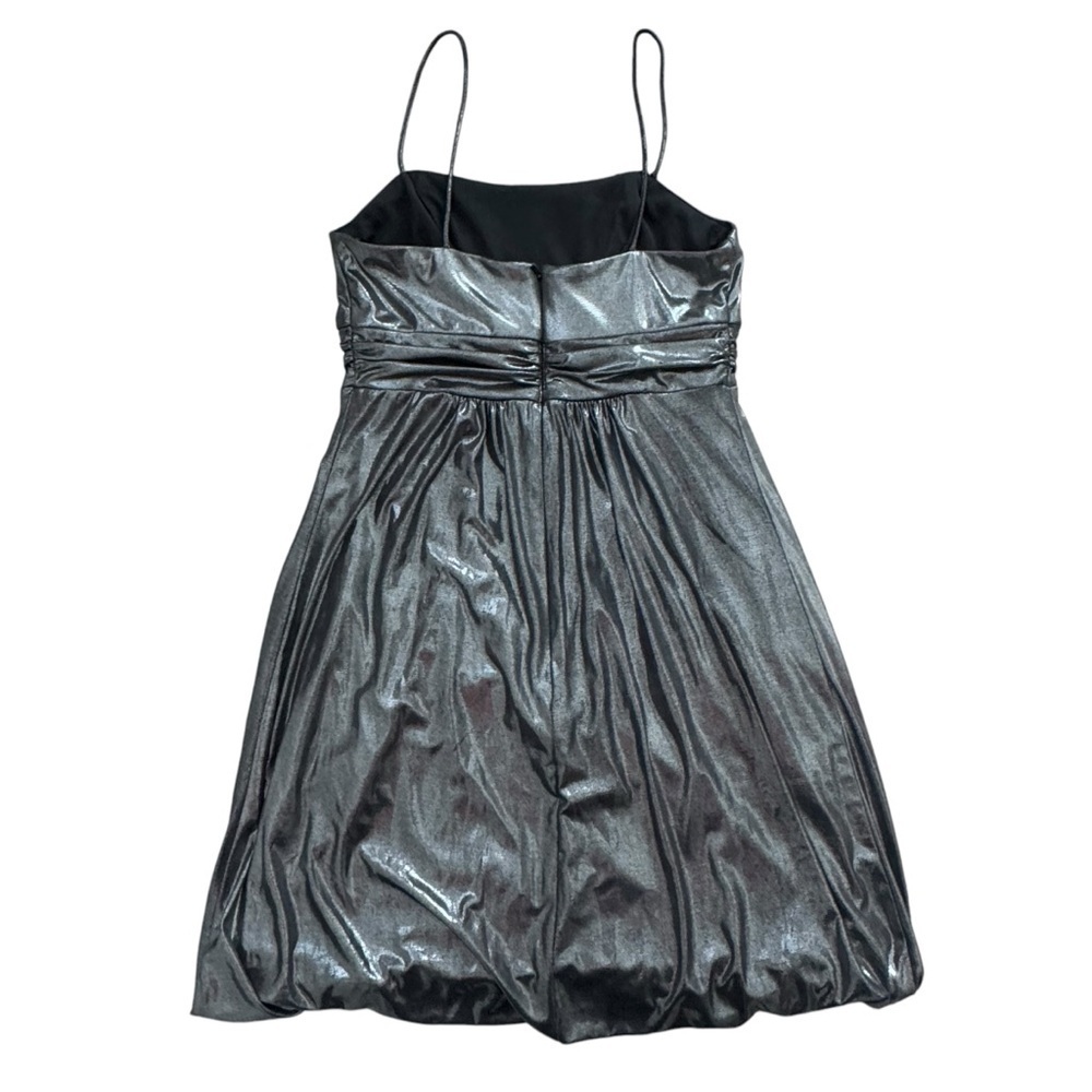 Jessica Mcclintock vintage Silver Grey bubble hem party prom Dress Size 10 - Picture 6 of 12
